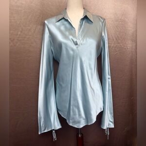 Blue Silk Banana Republic Top